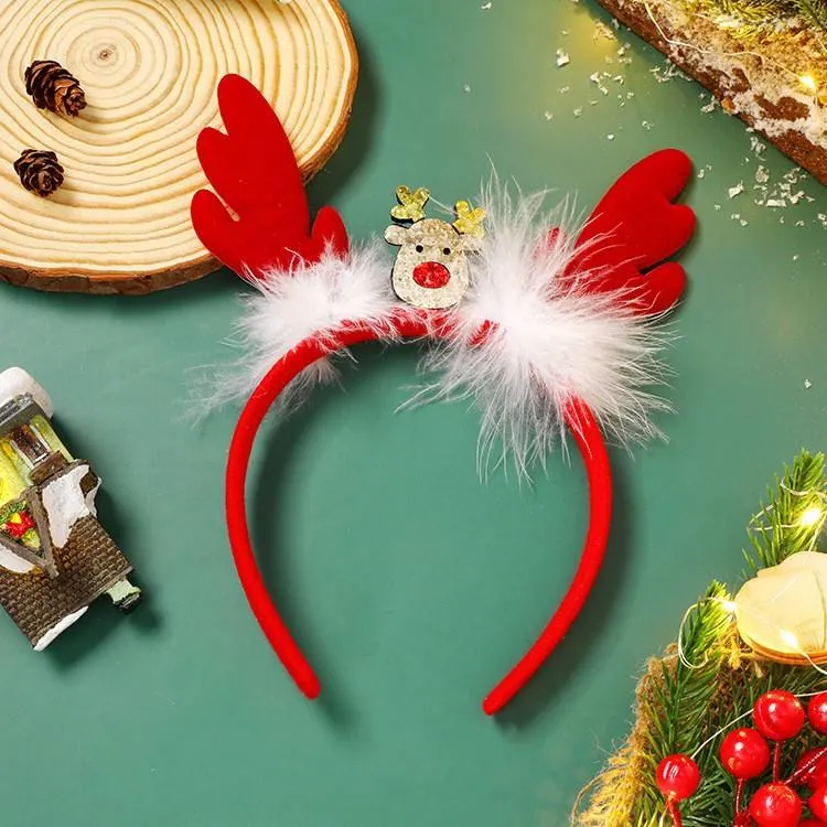 Christmas Hair Accessories Super Fairy Cute Cartoon Fabric Elk Santa Claus Hair Band