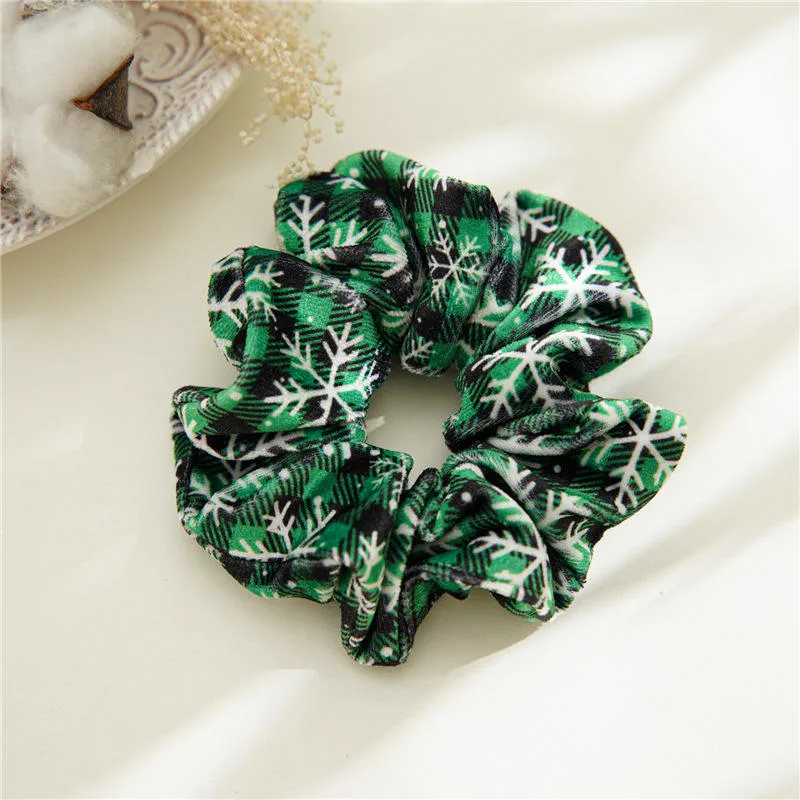 Three State Winter Flannel Printing Christmas Pattern Large Scrunchies Hair Accessory